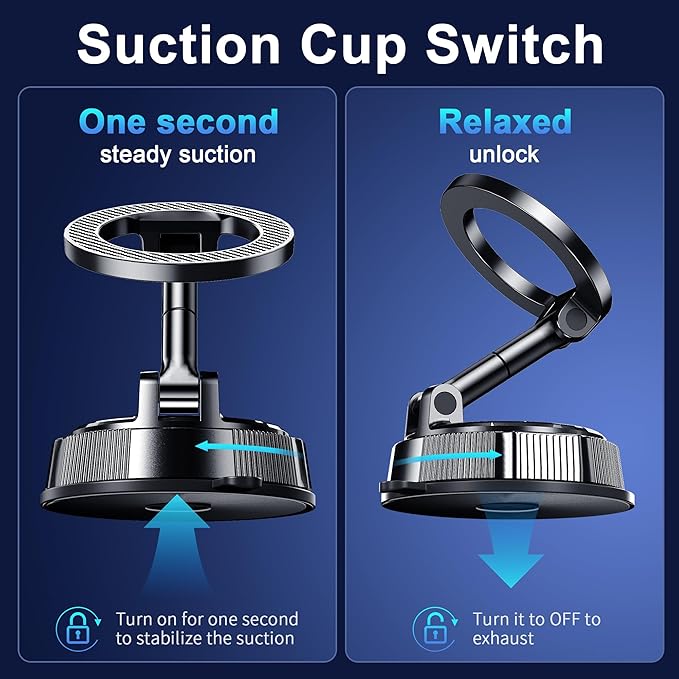 Qifutan for MagSafe Car Phone Holder Mount Phone Mount for Car Windshield Dashboard Air Vent Universal Hands Free Automobile Cell Phone Holder Fit for iPhone Smartphone Camera Mounts