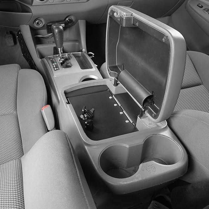 u-Box Tacoma Center Console Safe Lock Box Storage Interior Organizer for 2005-2015 Toyota Tacoma Pickup Trucks Models black