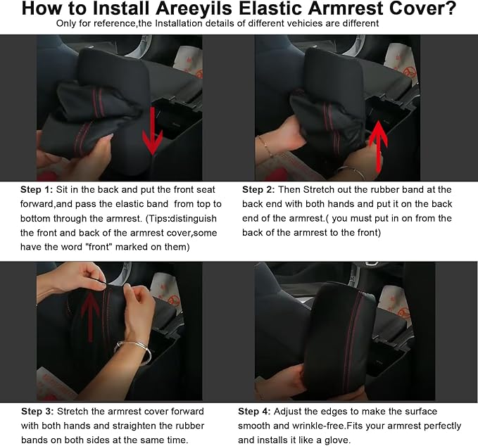 Black Leather Center Console Armrest Cover for 2024-2025 2026 Toyota Land Cruiser Prado 250,2024 Land Cruiser Accessories Car Center Arm Rest Cover Pad Protector(White Stitches)