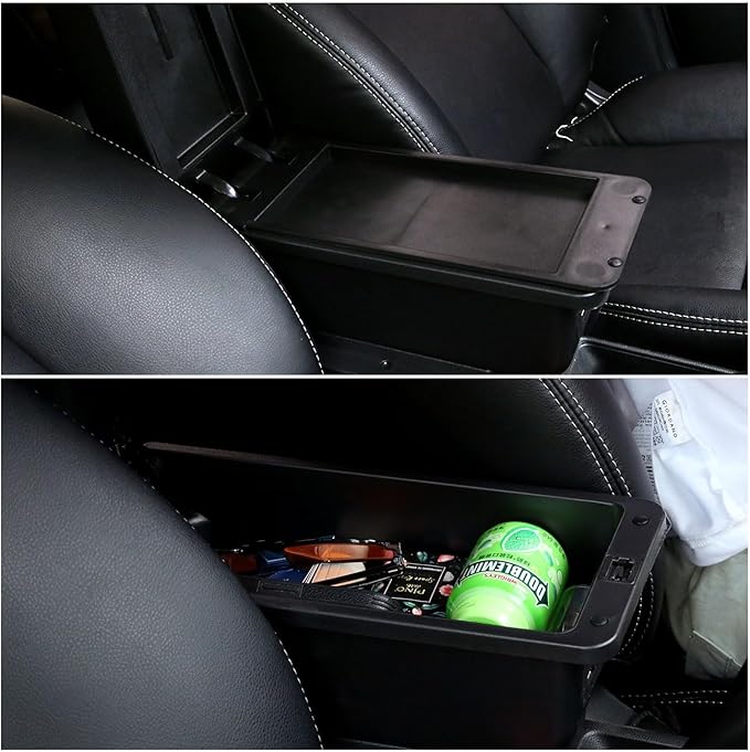 AULPHIKE Compatible with Nissan NV200 Armrest Car Center Console Organizer Armrests Double Layer Storage with 3 USB（Black）