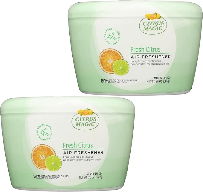Citrus Magic Odor Absorbing Solid Air Freshener, Fresh Citrus, 20-Ounce, Pack of 2