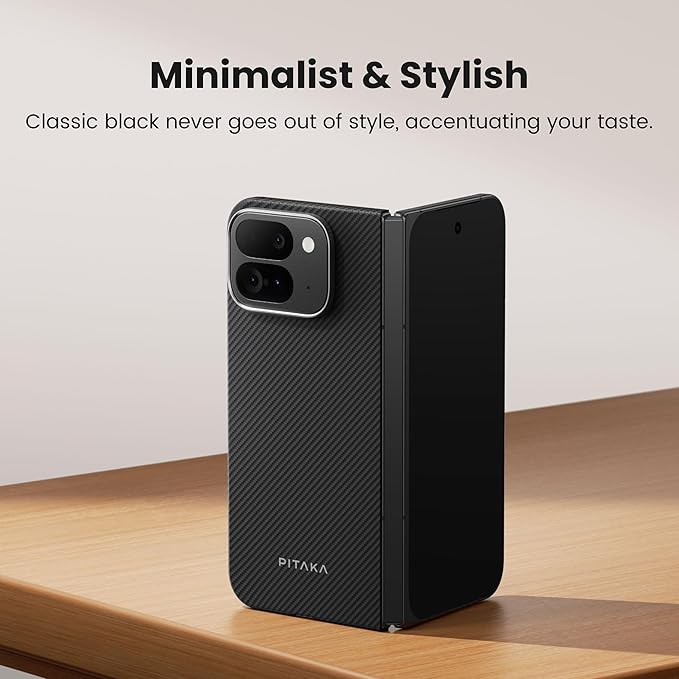 pitaka for Pixel 9 Pro Fold Case, Slim & Light Case for Pixel 9 Pro Fold with a Caseless Touch Feeling, 600D Aramid Fiber Made