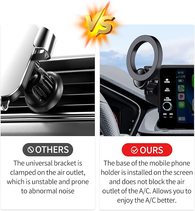 Car Phone Holder for 2025 Acura ADX 2023-2025 Integra 2024-2025 Integra Type S Accessories 7/9-Inch Screen Fixed Clip, 360° Rotation Phone Mount Compatible with MagSafe
