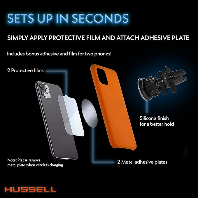 HUSSELL Magnetic Phone Car Mount, Air Vent Phone Mount for Car 360° Adjustable Universal Magnet Phone Holder - Compatible with Any Cell Phone, iPhone Galaxy LG Huawei
