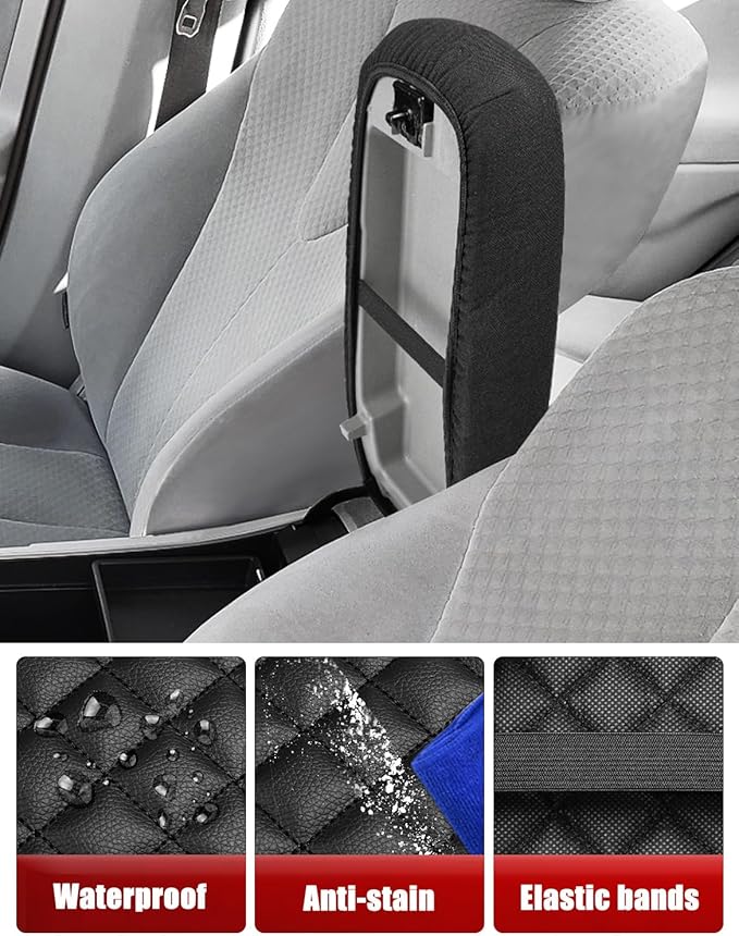 KBH Center Console Armrest Cover for Toyota Camry 2007 2008 2009 2010 2011, Middle Console Lid Protector, Arm Rest Pad Accessories, Anti-Scratch, Vinyl Leather, Black