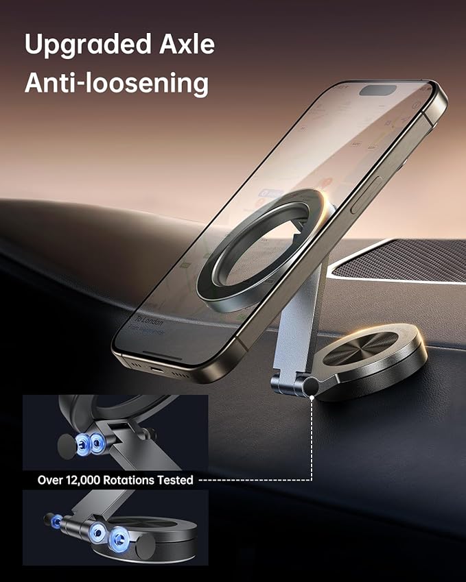 SYNCWIRE for MagSafe Car Mount【360° Rotation】Magnetic Phone Holder for Car, Adjustable Metal Arm, Ultra Magnet, Car Magnet Phone Mount for Dashboard, Fit for iPhone 17 16 15 14 13 Pro Max &All Phones
