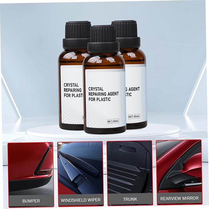 Plastic Parts Crystal Coating, 30ml Car Plastic Plating Refurbishing Agent with Sponge, Great Gloss Protection Car Trim Restorer for Interior or Exterior