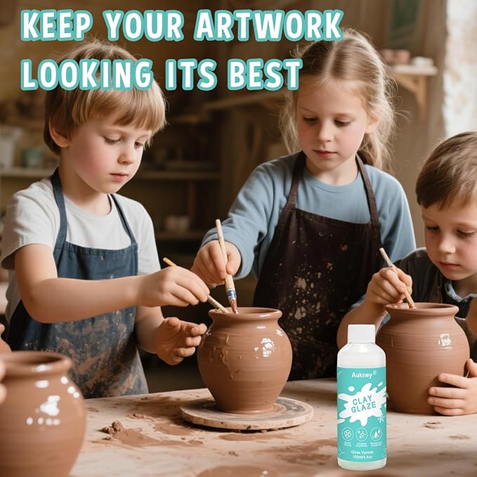 100ML Air Dry Clay Varnish, High Gloss Air Dry Clay Glaze, Sealant, Prevent Clay from Cracking, and Scratch Resistant, for Ceramics, Oil Paintings, Wood (Gloss)