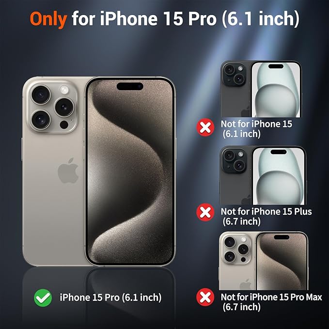 SUPFINE Magnetic for iPhone 15 Pro Case (Compatible with MagSafe) (Military Grade Drop Protection) Translucent Matte Shockproof Phone Case, Wine Red