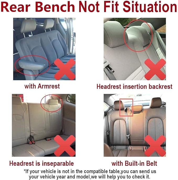 Flying Banner Car Seat Covers Front Seats Rear Bench Polyester car seat Protectors Easy installations Rear Bench Split Classic Man Lady Truck (Full Set - Low Back, Black Purple)…