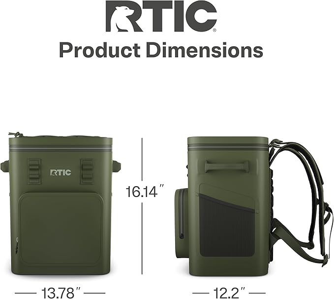 RTIC 24 Can Ultra-Tough Backpack Cooler, Insulated, Waterproof, Leak Proof, Portable Floating Bag for Beverage, Drink, Lunch, Outdoor, Beach, Car, Camping, Picnic, Fishing, Boat