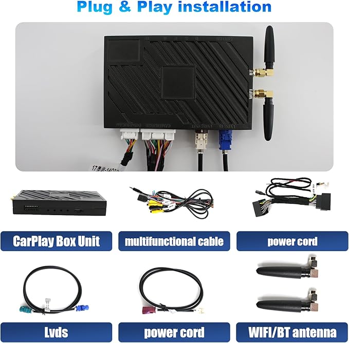 Wireless CarPlay Android Auto Retrofit Kit Decoder Box for Audi A6L 2016-2018, A7 (2018) Interface Box Fit Car Radio Upgrade GPS Navigation Support Mirror Link,Backup Camera, Siri