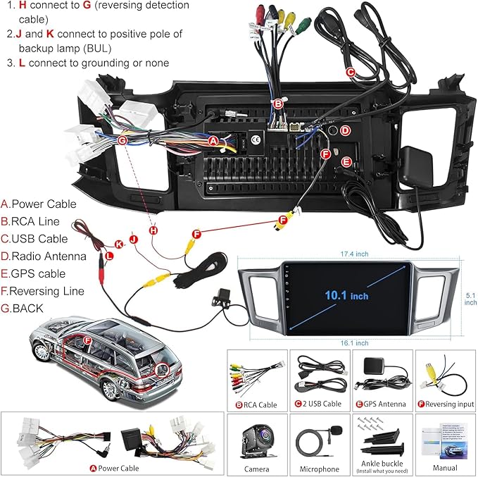 4GB+64GB Android 13 Car Radio for Toyota RAV4 2013-2018, 10.2 Inch Touch Screen Support Wireless CarPlay & Android Auto, Bluetooth 5.2 & Voice Control,GPS & WiFi, Backup Camera Car Stereo