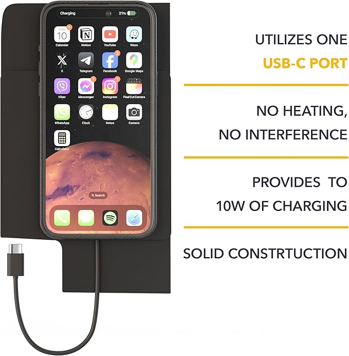TWRAPS Magnetic Wireless Charging Pad for Ford F-150 Lightning 2021-2026, 25W Type 2, Center Console Fast Qi2.2 Charger Works with iPhone 17 16 15 Pro & Max, Mount Only Compatible with MagSafe Cases