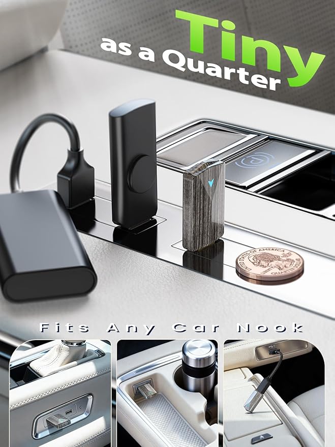 Mini Wireless CarPlay Adapter for iPhone & Android Auto (2026 Upgrade), No Delay, Fast Stable, Plug & Play, Converts Wired to Wireless Car Play Dongle, for Vehicles from 2016, USB-A/Type-C Gray