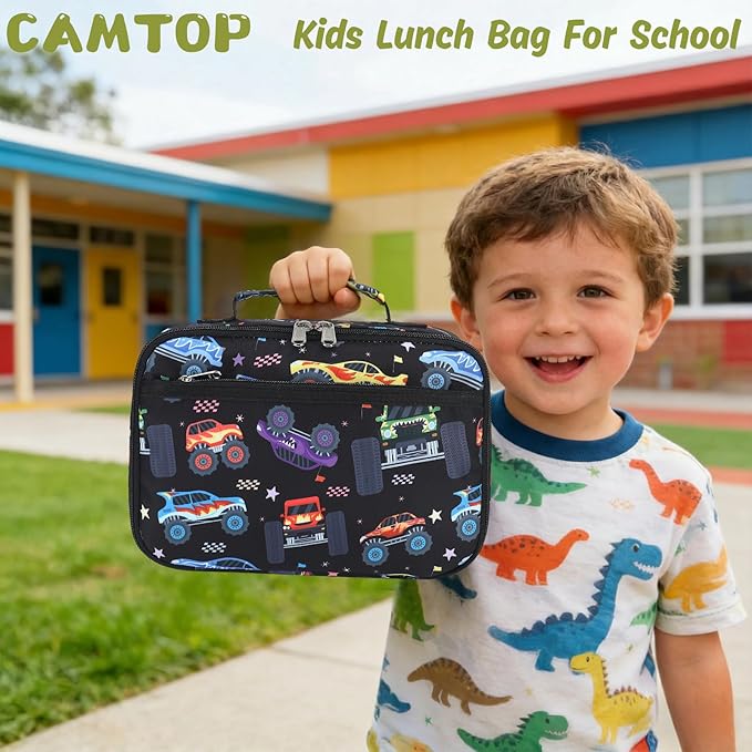 CAMTOP Lunch Box Kids Boys Insulated Lunch Cooler Bag Reusable Lunch Tote Kit for School Travel