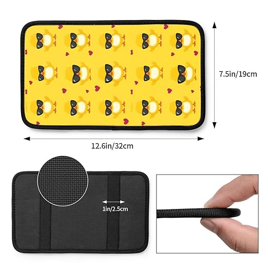 Cute Baby Ducks Car Auto Armrest Cushion Cover Accessories Center Console Seat Box Pad Protector Universal Decoration for Most Vehicle SUV Truck