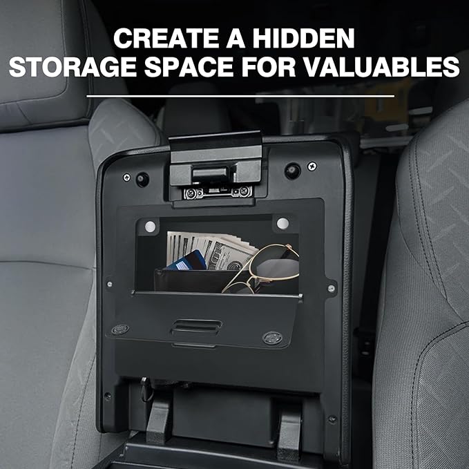 Muslogy Center Console Organizer Compatible with 2024 2025 2026 Toyota Tacoma Accessories Interior Storage Box Insert Tray Phone Pocket(Console Organizer+Hanging Storage Hidden Box+Door Inserts Box)