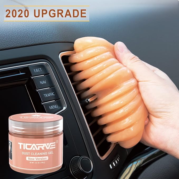 TICARVE Cleaning Gel for Car Cleaning Kit Detailing Putty Auto Cleaning Putty Detailing Gel Detail Tools Car Interior Cleaner Cleaning Slime Car Vent Cleaner (Orange Blue)