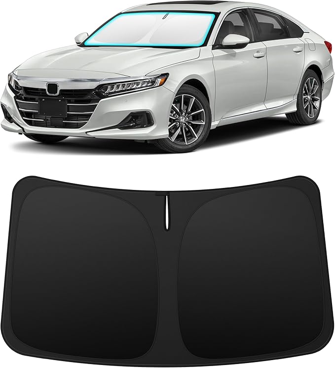 INSAUTO Custom Fit Windshield Sun Shade Accessories for Honda Accord 2018-2022, Foldable Front Window Sunshade, UV & Heat Reflector, Keeps Interior Cool, Includes Storage Bag