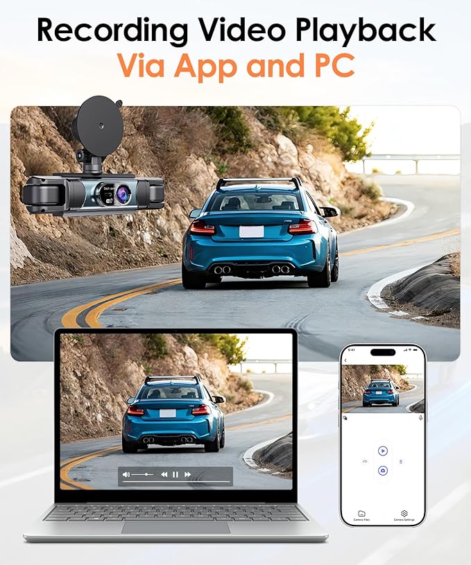 4 Channel Dash Cam 360° View, 2K Car Dash Cam Front and Back, 4-Way Front Rear Inside Recording, APP Control, 8 IR Night Vision, Parking Monitor, G-Sensor, Free 64GB TF Card