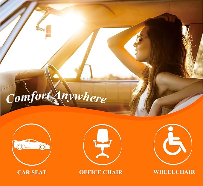 kingphenix Premium Car Seat Cushion, Memory Foam Driver Seat Cushion to Improve Driving View- Coccyx & Lower Back Pain Relief - Seat Cushion for Car, Truck, Office Chair (4D Mesh Brown)