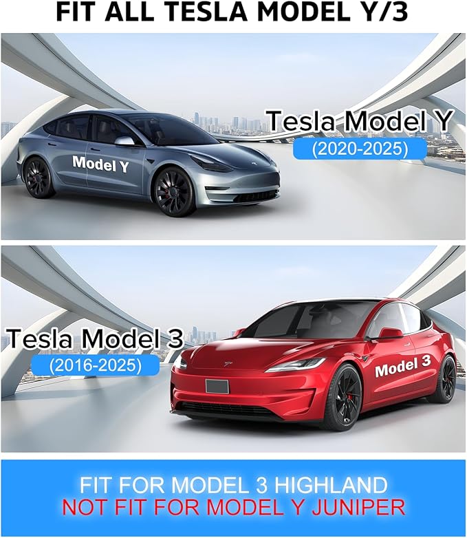Hidden Under Screen Storage Box for 2016-2026 Tesla Model 3/Y & Model 3 Highland with Silicone Anti-Slip Mat Easy Install Hidden Design Center Console Organizer Tray