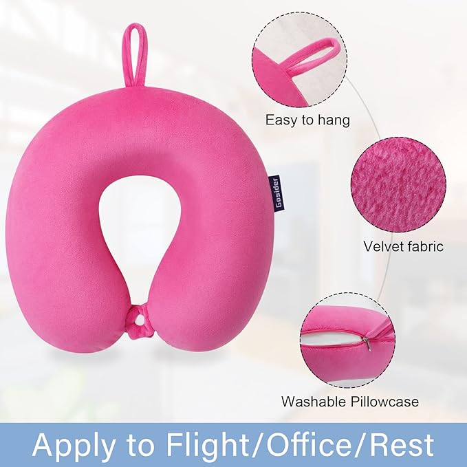Travel Pillow Memory Foam, Comfortable Travel Neck Pillow U Shape, Support Neck and Head to Relieve Fatigue, Portable Neck Pillow Suitable for Planes, Trains, Self-Driving Cars