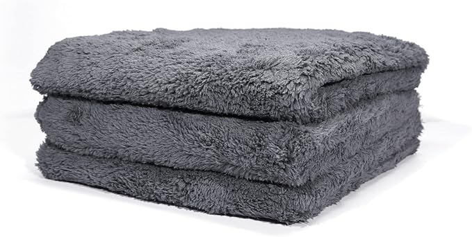 Maxshine Universal Microfiber Towels – 600GSM Edgeless Design – Ultra-Soft, High-Absorbency Towels for Car Detailing, Polishing & Scratch-Free Cleaning (Grey, 16" x 16" (3-Pack))