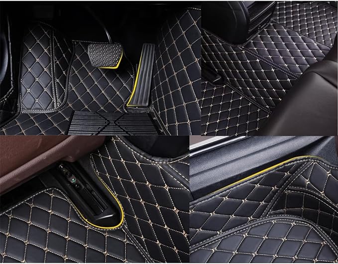 Custom Personalized Floor Mats for Cars，Luxury Full Coverage All Weather Car Floor Mats，Anti-Slip Leather Car Mat Set ，Custom Floor Mats for 99% of Cars, Trucks & SUVs (Blue)