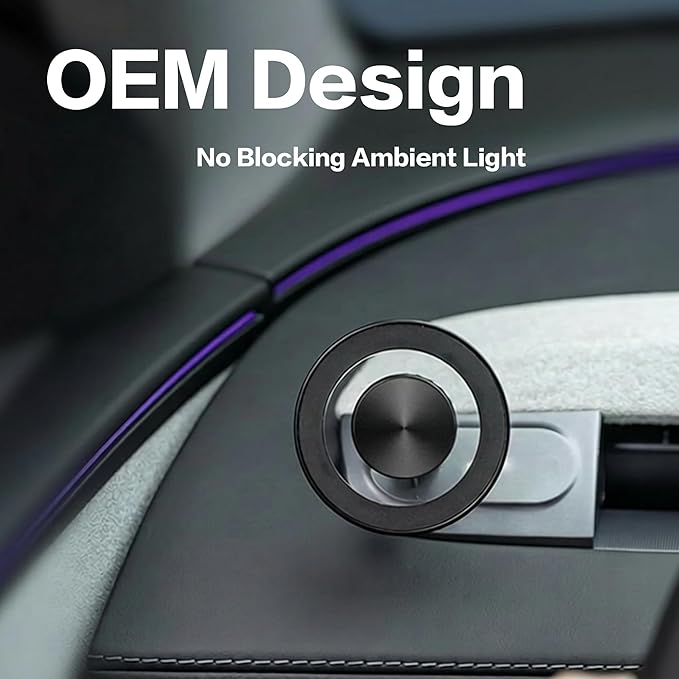 Magnetic Phone Mount, Compatible with Tesla Model 3 Highland (2024+) & Model Y Juniper (2025 Refresh), Driver-Side Corner Vent, Tool-Free Install, Fixed Base, 360° Adjustable Head, Black