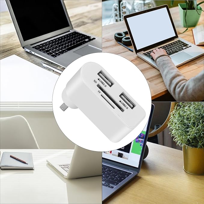 Rotatable USB Hub – ABS 4.5x5.5x2cm | USB Hub, 4 Port Mini USBs Extender with 480Mbps High Speed Data Transfer and Rotating Design | Multifunctional Splitter for Notebook Laptop Tablet Car Use