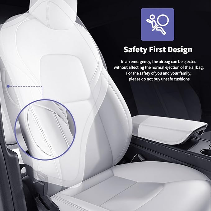 AOMSAZTO Car Seat Cover Fit for Tesla Model Y 2020 2021 2022 2023 2024 2025- Full Set Customized White Seat Covers