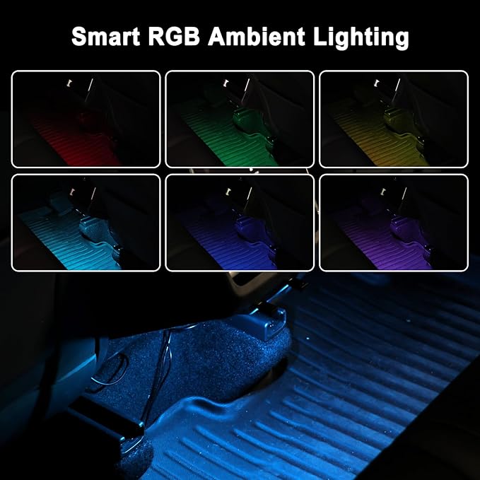2PCS USB Ambient Light for Model Y Juniper/3 Highland Plug-in Type C Atmosphere Lamp fit for Cars RGB USB-C Portable Auto Ambient Lighting Night Light Accessories for Model Y Juniper