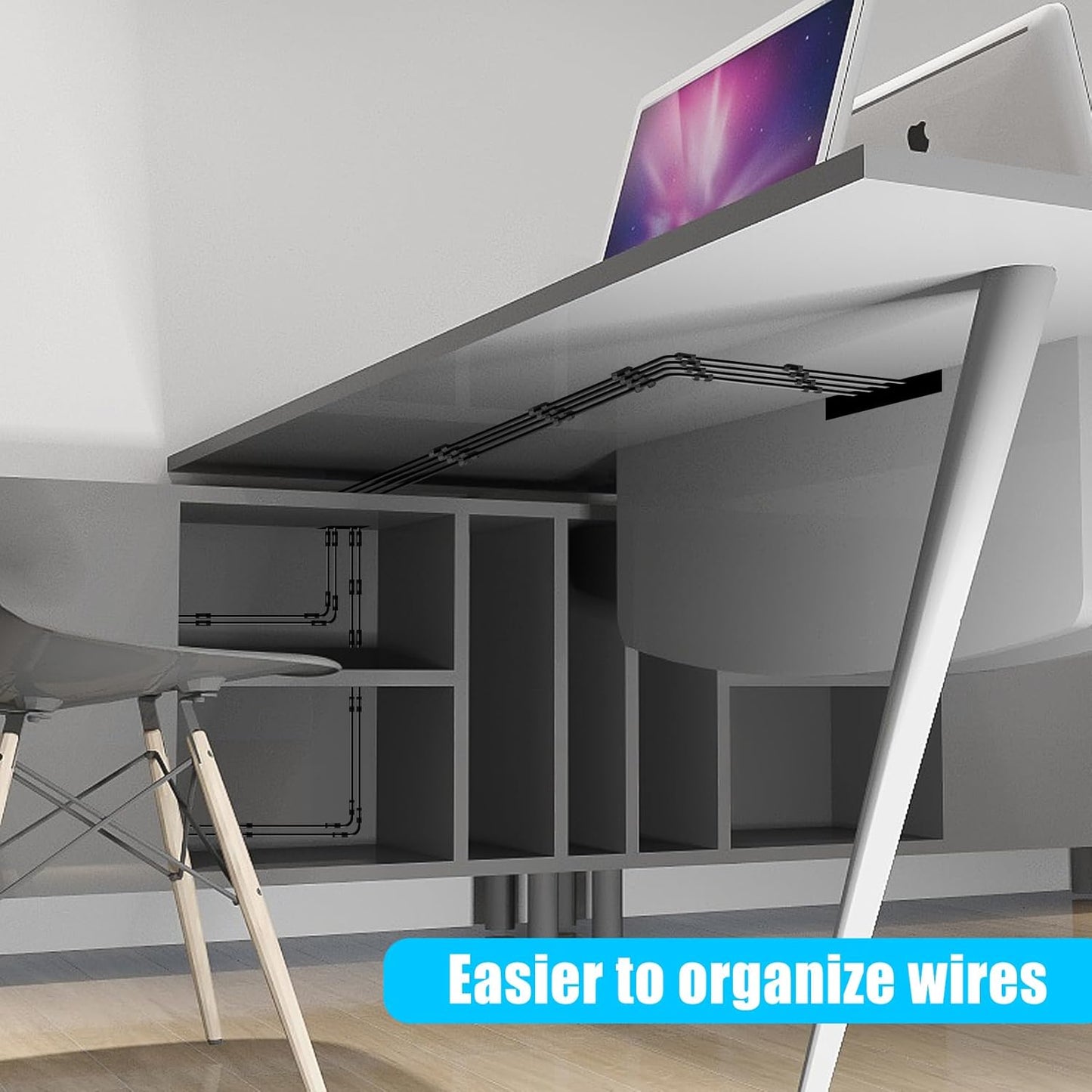 XHF 35pcs Large Self Adhesive Cable Clips Black,Wire Clips Cable Management Wire Organizer Cord Holder for Under Desk, Car, Wall, TV PC Ethernet Cable