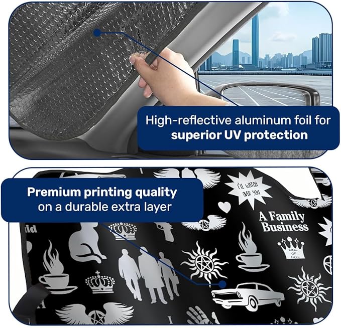 GENANY Windshield Sun Shade for Car SUV Truck (55x30 Inches), Sun Shade Windshield, Shades for Front Windows, Protector Blocks UV, Car Decor