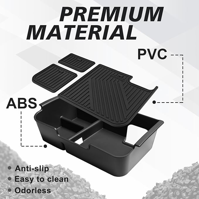 Muslogy Center Console Organizer Compatible with 2005-2021 Nissan Frontier & 2005-2012 Nissan Pathfinder Accessories Middle Console Divider Storage Box Armrest Insert Tray with Anti-Slip Mats