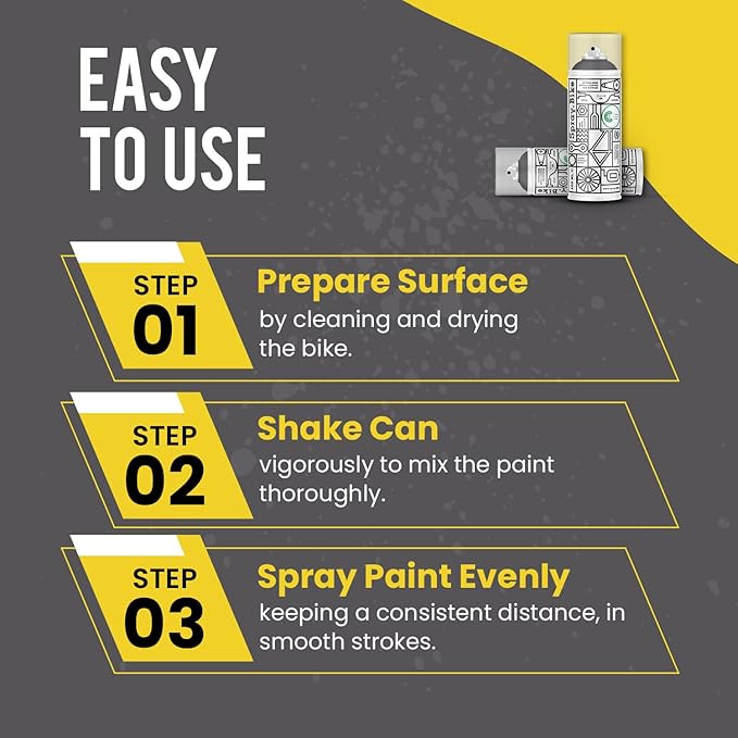 Spray.Bike Spray Paint | Designed Mainly for Bicycles | Multi-Use Acrylic Spray Paint for Metal, Plastic | High Coverage Bike Paint, 400ml, Gray's Inn