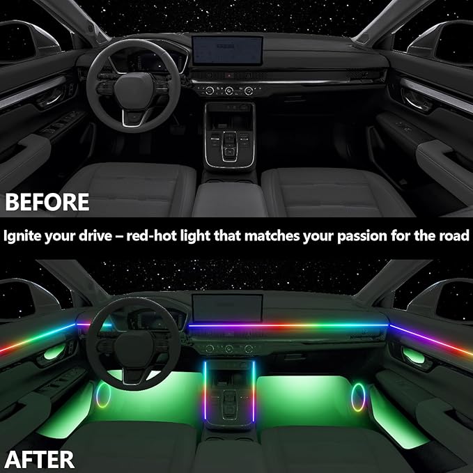 Car Interior Ambient Lights, RGB Neon Lighting for Tesla Model 3 2020,20 in 1 256 Colorful LED Acrylic Fiber Optic Strip,Multiple ModesDecoration Atmosphere with Music