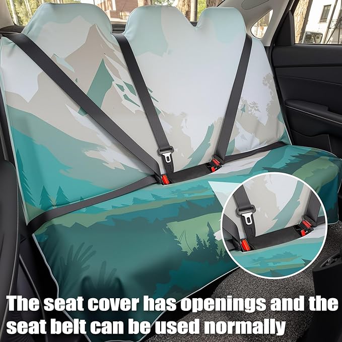 Back Seat Cover with Storage Bag, Moisture Wicking Rear Bench Towel Backseat Cover Nonslip Rear Seat Protector for Cars SUV Van Trucks, Post Gym Workout Swimming Surfing Running Hiking Beach