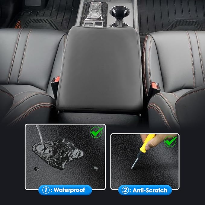 2024 2025 2026 Passport Accessories Center Console Cover for Honda Passport (RTL/TrailSport/EX-L/Black Edition), Waterproof &Comfy Leather Armrest Cover 2025 2026 Passport Accessories