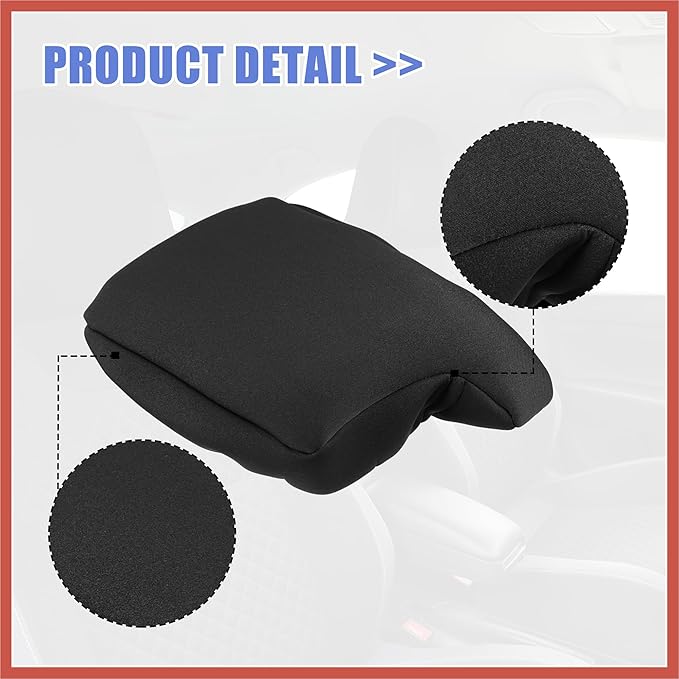 ACROPIX Car Center Console Armrest Cover for Ford for Ranger 2019-2023 Neoprene Interior Arm Rest Cover Elbow Cushion Pad Black Car Parts