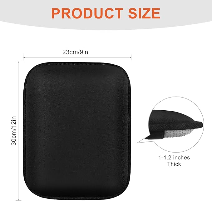 surpassme Car Center Console Pad Protector, Comfortable Car Armrest Seat Box Cover/Cushion Universal for Car/SUV Cushion Accessories(Black)