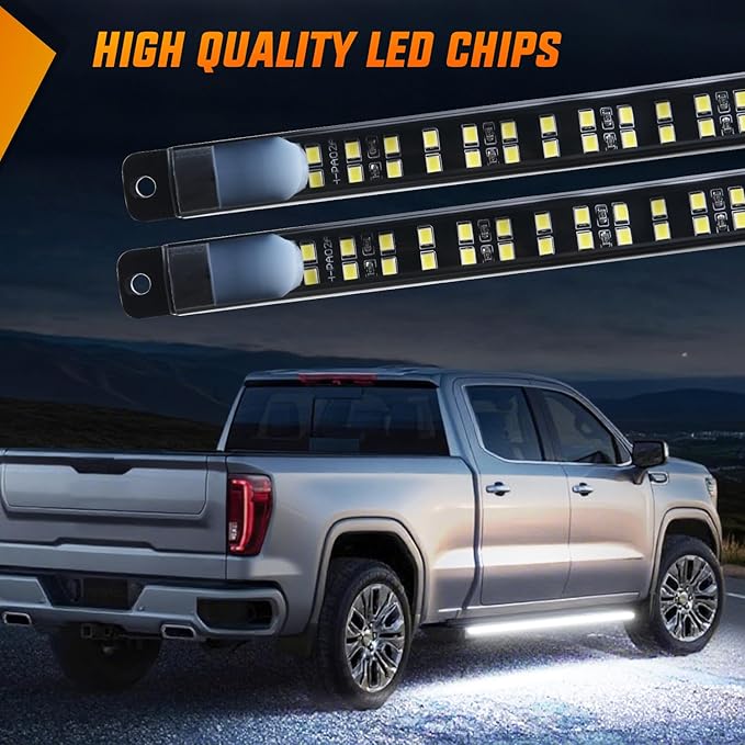 Nilight 2PCS 70 Inch Emergency Strobe Light Strip with Controller 864 LED White Running Board Lights Flexible Side Flashing Warning Caution Safety Waterproof for Truck Construction Pickup