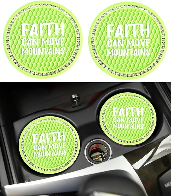 Dotesy 7 Pcs Fluffy Cartoon Frog Car Steering Wheel Cover Set, Wool Steering Wheel Protector with Cup Coasters, Soft Plush Rear Mirror Cover Accessories for Women (Green Frog)