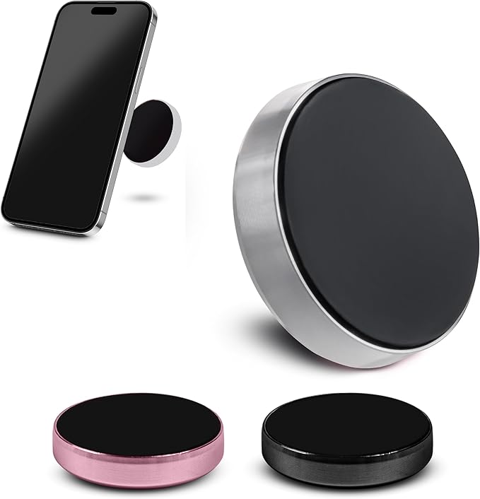 TRUE LINE Automotive Phone Mount - Magnet Mount for Car, Magnetic Phone Holder with Silicone Pad (Silver)