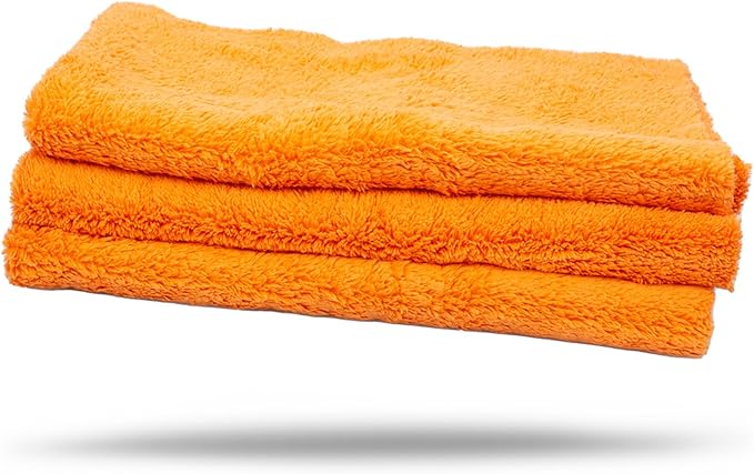 Maxshine 16" x 16" Universal 3-Pack 500GSM Orange Edgeless Microfiber Towel – Ultra-Soft & High Absorbency – Ideal for Car Detailing, Polishing & Finishing – Scratch-Free, Lint-Free Cloth