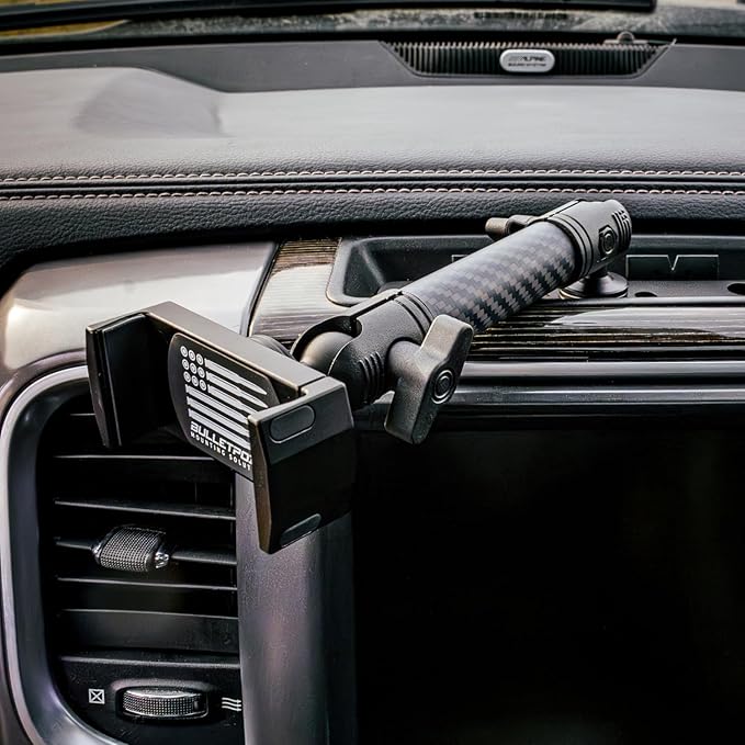 Bulletpoint Dash Mount Cell Phone Holder Compatible with 2013-2018 RAM Truck & 2019+ RAM 1500 Classic 20mm Ball Mount - Compatible with iPhone and Android Smartphones (Single Ball with Phone Holder)