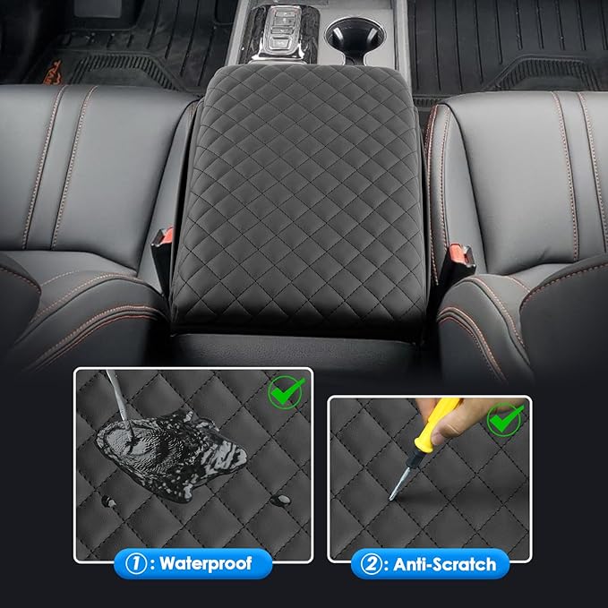 2024 2025 2026 Passport Center Console Cover for Honda Passport (RTL/TrailSport/EX-L/Black Edition), Cushion &Comfy Leather Armrest Cover 2025 2026 Passport Accessories (Padded)