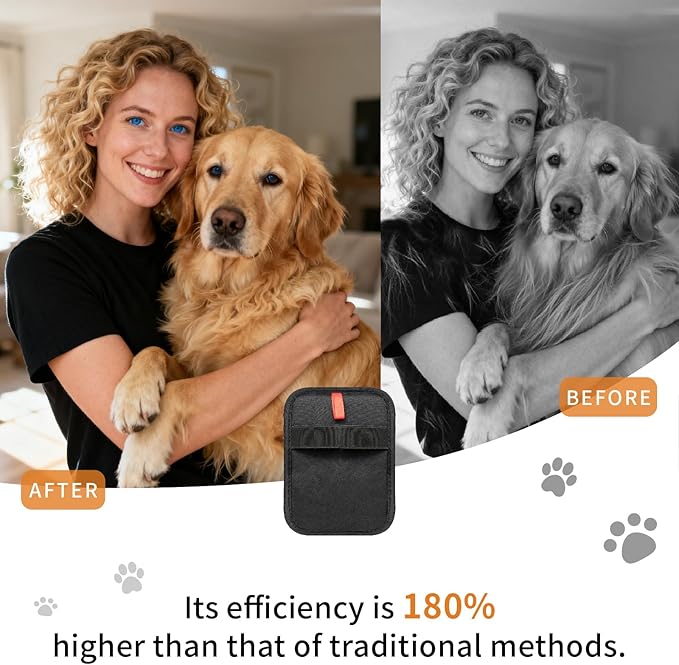 Pet Hair Remover, Electrostatic Pet Hair Removal Gloves,Cat &Dog Grooming Gloves, Washable & Reusable Removal for Clothe, Couch, Curtain,Bedsheet,Furniture, Carpet, Cat Hair Removal Tool
